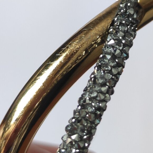 Swarovski Crystaldust Cross Cuff, Gray, Gold-tone plated - Picture 6 of 7